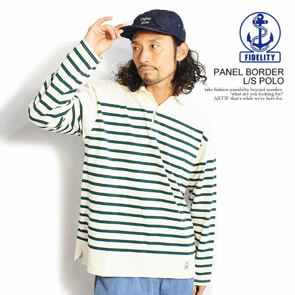 tBfeB |Vc FIDELITY PANEL BORDER L/S POLO Y  pl{[_[ Xg[g