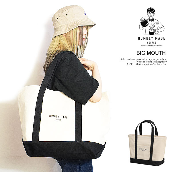 ハンブリーメイドコーヒー トートバッグ HUMBLY MADE COFFEE BIG MOUTH メンズ キャンバス TOKYO SANDW..