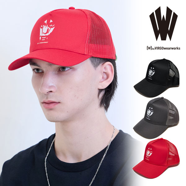 2025 春夏 先行予約 4月〜5月入荷予定 ダブリューバイヴァルゴウェアワークス キャップ W by VIRGOwearworks Face logo Mesh cap メンズ 送料無料 キャンセル不可