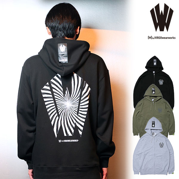 乐天商城 - 20％OFF SALE セール ダブリューバイヴァルゴウェアワークス パーカー W by VIRGOwearworks Warp logo zip hoodie メンズ 送料無料