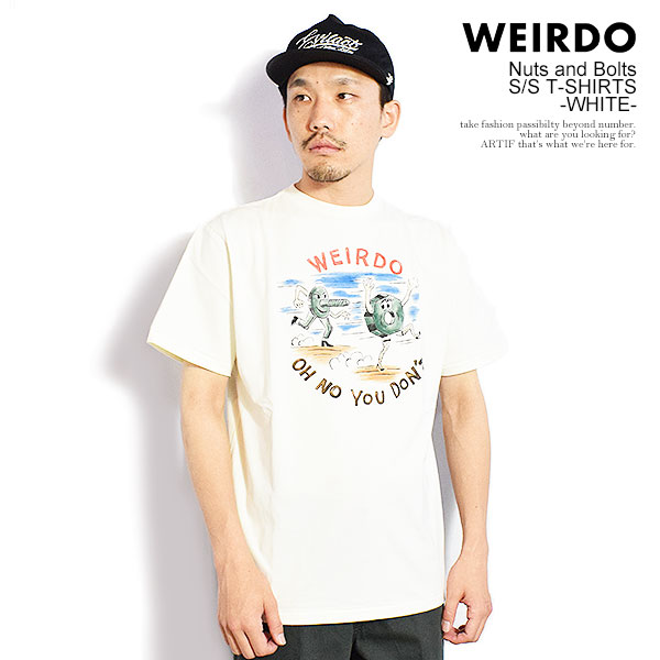 乐天商城 - ウィアード Tシャツ WEIRDO Nuts and Bolts - S/S T-SHIRTS -WHITE- メンズ 半袖 グラフィックTシャツ アメカジ 送料無料