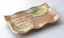 伊賀織部吹 波型7.0焼物皿 サイズ:21×13×2.5cm 業務用 キッチン用品 厨房用品 食器 居酒屋 おしゃれ食器 創作料理