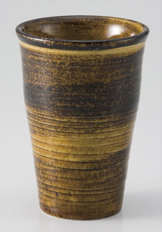 飴斑点ロクロ目カップ　サイズ：φ8.5×H12.0cm・300cc 業務用 キッチン用品 厨房用品 食器 居酒屋 おしゃれ食器 創作料理