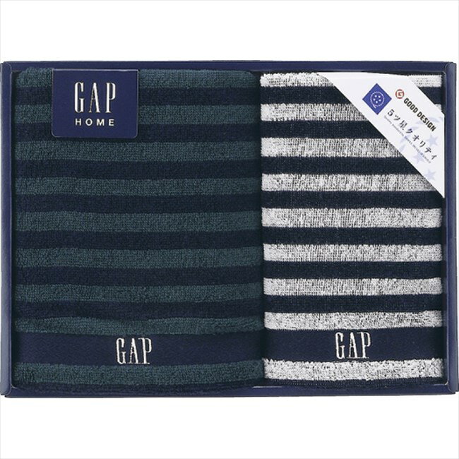 GAP HOME NEW ボーダーギフト フェイスタオル&ウォッシュタオル 54-3049200 内祝 内祝い お祝 御祝 記念品 出産内祝い プレゼント 快気..