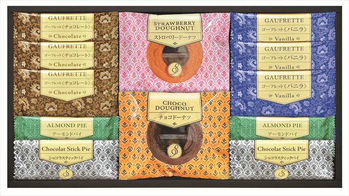 Senjudoゴーフレット・焼ドーナツ スイーツセレクト GFD-20 内祝 内祝い お祝 御祝 記念品 出産内祝い プレゼント 快気祝い 粗供養 引出物