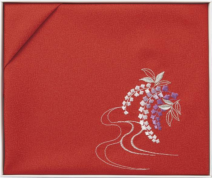 洛北 刺繍入り二巾風呂敷 H031a 赤 内祝 内祝い お祝 御祝 記念品 出産内祝い プレゼント 快気祝い 粗供養 引出物