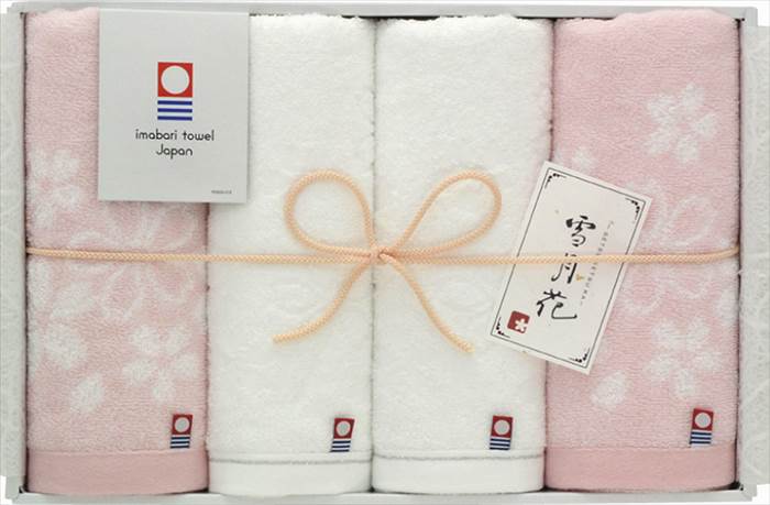 今治製タオル 雪月花?さくら? フェイスタオル4P SG88300 内祝 内祝い お祝 御祝 記念品 出産内祝い プ..