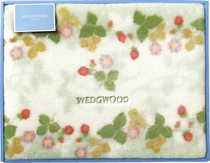 ウェッジウッド ワイルドストロベリー アクリルニューマイヤー毛布（毛羽部分） FQ88100051G グリーン 内祝 内祝い お祝 御祝 記念品 出産内祝い プレゼント 快気祝い 粗供養 引出物