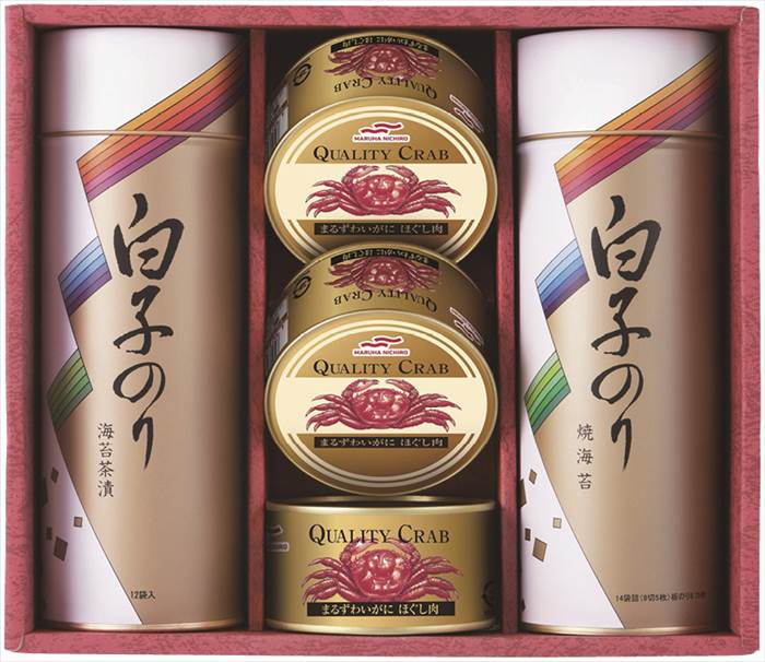 白子のり 海苔・かに缶詰合せ SN-600 内祝 内祝い お祝 御祝 記念品 出産内祝い プレゼント 快気祝い 粗供養 引出物