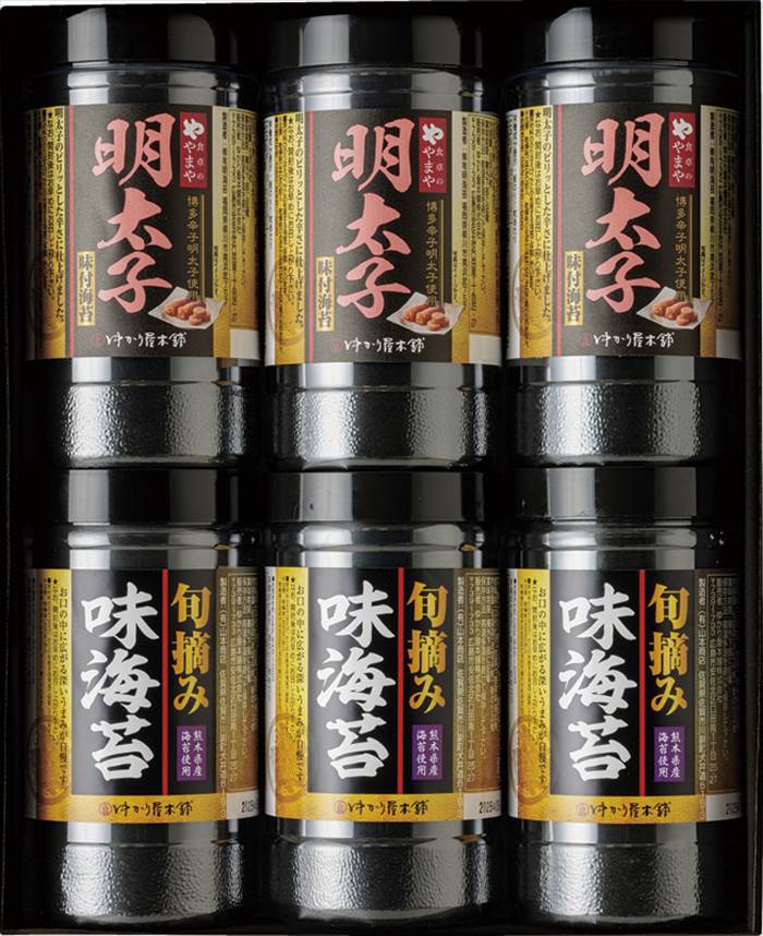 食卓のやまや 博多辛子明太子味海苔&旬摘み味海苔セット YMA-30 内祝 内祝い お祝 御祝 記念品 出産内祝い プレゼント 快気祝い 粗供養 引出物
