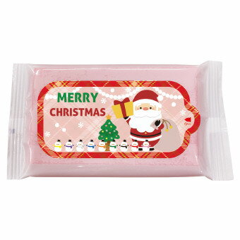 サンタさんのカラーウェットティッシュ8枚 クリスマス 干支 正月 年末年始 販促品 粗品 迎春