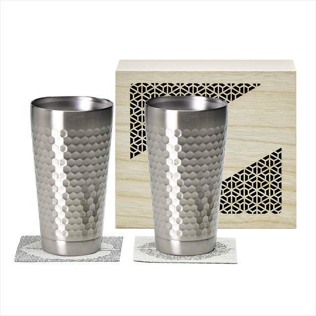 TUCHIME 2層タンブラーペア木箱入 CTHM-05-KI 景品 記念品 粗品 ノベルティ 名入れ 御挨拶 ご挨拶