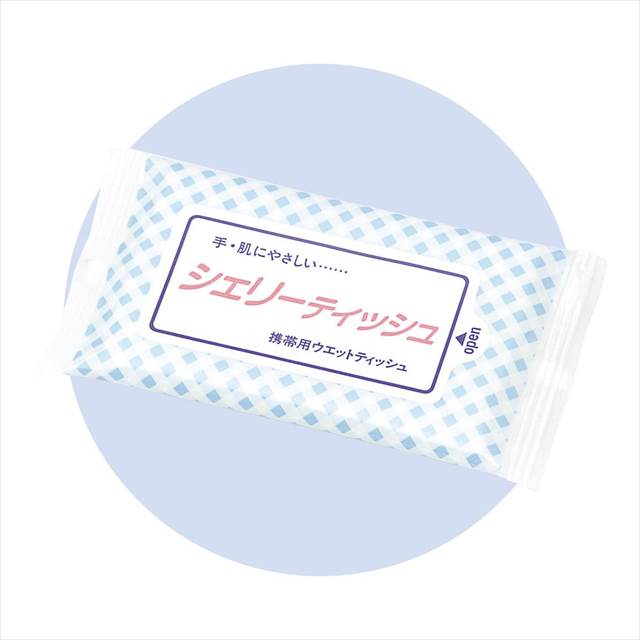 ウェットティッシュ シェリー (10枚入) WT-002 景品 記念品 粗品 ノベルティ 名入れ 御挨拶 ご挨拶