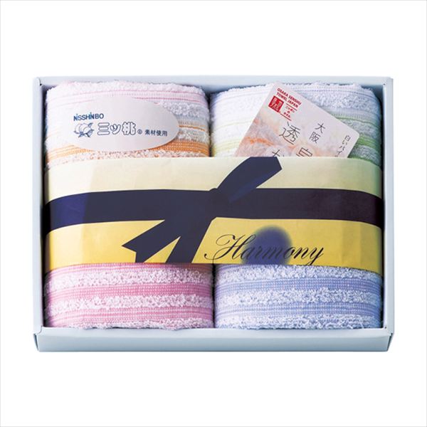 NISSHINBO三ツ桃 リズムハーモニー 泉州ウォッシュタオル2枚セット RZ-2110 内祝 内祝い お祝 御祝 記念品 出産内祝い プレゼント 快気祝い 粗供養 引出物