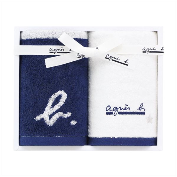 Rakuten - アニエスベー abマルニエール ゲストタオル2枚セット CG20024-DB 内祝 内祝い お祝 御祝 記念品 出産内祝い プレゼント 快気祝い 粗供養 引出物