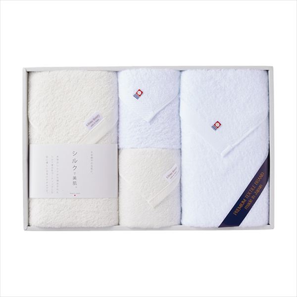 ■商品紹介内容/ワイドバスタオル（シルクプロテイン加工）:68×130×1・バスタオル（今治起毛加工）:60×120×1・フェイスタオル（シルクプロテイン加工）:33×80×1・フェイスタオル（今治起毛加工）:33×75×1 材質/綿100% ■パッケージサイズ：箱寸/306×474×60 ■重量：約1065g メーカー希望小売価格はメーカーカタログに基づいて掲載しています ■さまざまなギフトアイテムをご用意しております。 内祝　内祝い　お祝い返し　ウェディングギフト　ブライダルギフト　引き出物　引出物　結婚引き出物　結婚引出物　結婚内祝い　出産内祝い 命名内祝い　入園内祝い　入学内祝い　卒園内祝い　卒業内祝い　就職内祝い　新築内祝い　引越し内祝い　快気内祝い　開店内祝い　二次会 披露宴　お祝い　御祝　結婚式　結婚祝い　出産祝い　初節句　七五三　入園祝い　入学祝い　卒園祝い　卒業祝い　成人式　就職祝い　昇進祝い 新築祝い　上棟祝い　引っ越し祝い　引越し祝い　開店祝い　退職祝い　快気祝い　全快祝い　初老祝い　還暦祝い　古稀祝い　喜寿祝い　傘寿祝い 米寿祝い　卒寿祝い　白寿祝い　長寿祝い　金婚式　銀婚式　ダイヤモンド婚式　結婚記念日　ギフト　ギフトセット　セット　詰め合わせ　贈答品　お返し お礼　御礼　ごあいさつ　ご挨拶　御挨拶　プレゼント　お見舞い　お見舞御礼　お餞別　引越し　引越しご挨拶　記念日　誕生日　父の日　母の日　敬老の日 記念品　卒業記念品　定年退職記念品　ゴルフコンペ　コンペ景品　景品　賞品　粗品　お香典返し　香典返し　志　満中陰志　弔事　会葬御礼　法要 法要引き出物　法要引出物　法事　法事引き出物　法事引出物　忌明け　四十九日　七七日忌明け志　一周忌　三回忌　回忌法要　偲び草　粗供養　初盆 供物　お供え　お中元　御中元　お歳暮　御歳暮　お年賀　御年賀　残暑見舞い　年始挨拶　ボーリング大会　景品　レミパン　ゼリー　スターバックス 千疋屋　結婚式　そうめん　ローラアシュレイ　プリン　話題　ディズニー　カタログギフト　ティファール　ビタクラフト　ステンレスタンブラー　リラックマ のし無料　メッセージカード無料　ラッピング無料 ギフトにぴったりのアイテムをご紹介！ 贈り物に悩んでいる方へ、心温まるギフトアイテムを取り揃えました。高品質な食品、ふわふわのタオル、美しい食器、そしてセンスあふれる雑貨まで、幅広いラインナップであなたの大切な人への思いを伝えます。 特徴 高品質：厳選された素材と丁寧な製造工程で作られた商品ばかり。どれも長く愛用いただけます。 多用途：どんなシーンでも使える万能アイテムが揃っています。誕生日、結婚祝い、新築祝いなど、さまざまな場面に最適です。 デザイン：シンプルで洗練されたデザインから、カラフルで個性的なものまで、多彩なバリエーションをご用意。 お手頃価格：高品質ながら手ごろな価格で、コストパフォーマンスも抜群。 おすすめの用途とシーン 誕生日プレゼント：大切な人の特別な日を祝うために、実用的かつ心温まるギフトを。食品やタオルは、日常で役立つアイテムとして喜ばれます。 結婚祝い：新しい生活を始めるカップルに、美しい食器やおしゃれな雑貨を。幸せな家庭を築くお手伝いができます。 新築祝い：新しい家に引っ越した友人や家族へ、インテリアにぴったりの雑貨や実用的なタオルを。快適な生活をサポートします。 お返しギフト：感謝の気持ちを込めて、おしゃれで実用的なアイテムを。食品はもちろん、使い心地の良いタオルや美しい食器も喜ばれます。 季節の贈り物：お中元やお歳暮、季節の挨拶として、季節に合ったギフトを。夏には涼しげな雑貨、冬には温かみのあるタオルや食品が最適です。 贈る相手に合わせたおすすめ グルメな方へ：美味しい食品を贈れば、食卓が一層華やかに。特別な時間を演出します。 家庭的な方へ：ふわふわのタオルや使いやすい食器で、日常生活に彩りを。 オシャレな方へ：センスあふれる雑貨で、インテリアを一層魅力的に。 まとめ あなたの気持ちを込めたギフト選びをお手伝いします。どれも心を込めて選んだアイテムばかりです。大切な人への贈り物として、自信を持っておすすめします。 商品概要 [分類] 以下のような商品をお探しの方にオススメです。スイーツ スィーツ スウィーツ Sweets ケーキ お菓子 洋菓子 デザート おやつ 小腹対策 食品 食べ物 / チョコレートケーキ チョコレート ガトーショコラ チーズケーキ 生菓子 生ケーキ ベイクドチーズケーキ [評価・マスコミ] ランキング1位のおすすめ(お勧め オススメ) インスタ映え SNS 評判 今話題の人気商品 [サービス] 以下のサービスをご利用いだだけます。不可の場合あり。お取り寄せ 全国配送 全国発送 オーダー 注文 デリバリー 取寄せ 宅配 ネット通販 持ち運び可 / 送料無料 送料込み 無料ギフト対応 日持ち長い 長期保存 賞味期限が長い 名入れ 当日発送 お急ぎ便 即日配送 即日発送 翌日配送 翌日発送 前日に買う あす楽 明日楽 即納 翌日 あす着 明日届く 配送日指定可 冷凍保存可 冷凍保管 冷凍便 ギフトラッピング ギフト対応 予約 メッセージ付き 有料メッセージカード 有料お誕生日カード ホワイトデー当日お届け可能 [パッケージ] 　 以下のような包装でお届けします。詰め合わせ セット アソート 化粧箱入り ラッピング不要 個包装 小分け 手提げ袋（有償） 2重梱包 [デザイン] 以下のようなイメージをお求めの方におすすめです。お洒落 可愛い ゴージャス 高級感 プレミアム サプライズ感 美しい インパクト 面白い 珍しい 希少 驚き シンプル 上品 スタイリッシュ エレガント モダン [ご用途] 工夫次第で様々な用途でご利用いただけます。贈り物 プレゼント ギフト プチギフト 贈答品 お祝い 御祝い 退職祝い 内祝い 出産祝い 出産内祝い 入学祝い 卒業祝い ご褒美 手土産 お土産 お使い物 お返し お礼 ご挨拶 ご進物 お配り 配る ばらまき バレンタインデー バレンタインデイ ヴァレンタイン 友チョコ 義理チョコ 本命チョコ 逆チョコ バレンタインチョコ ホワイトデー ホワイトデイ ホワイトデーのお返し 七五三 ひな祭り こどもの日 ハロウィン クリスマス お中元 お年賀 ウインターギフト 御中元 御歳暮 サマーギフト 残暑見舞い お歳暮 母の日 父の日 敬老の日 敬老会記念品 敬老会 結婚祝い 結婚内祝い 結婚記念日 結婚式二次会 二次会のプチギフト 結婚披露宴の引き出物 引き菓子 ウエディングパーティー 成人祝い 長寿祝い 還暦祝い 古希祝い 古稀祝い 喜寿祝い 傘寿祝い 米寿祝い 卒寿祝い 白寿祝い 紀寿祝い 百寿祝い 成人式 セレモニー イベント 内祝い 快気祝い 快気内祝い 出産内祝い 出産祝い 記念日 お返し ご進物 御使い物 お礼 ご挨拶 御礼 ご祝儀 祝儀の品 お使い物 ノベルティー 粗品 景品 長寿 法事 法要 仏事 年忌法事 志 粗供養 供養返し 香典返し 満中陰志 御供え お供え 御供物 弔事 七五三 ひな祭り 入学祝い 卒業祝い 卒園祝い 退職祝い 入社祝い 成人式 成人式のお祝い 朝食 食事代わり ティータイム ブレイクタイム ホームパーティー クリスマスケーキ 誕生日プレゼント 誕生祝い バースデーケーキ 学校 会社 職場 法人 取引先 部活 イベント サークル 介護施設 [おすすめの方] 以下のような様々なお客様にお喜びいただいております。10代 20代 30代 40代 50代 60代 70代 80代 90代 100歳以上 お母さん お父さん ママ パパ 兄弟姉妹 彼氏 彼女 恋人 義理の母 叔父さん 親戚の お嬢さん 大家族 家族 赤ちゃん 祖父 祖母 叔父 叔母 孫 おじいちゃん おばあちゃん じいじ ばあば 夫 旦那 妻 奥様 お嫁さん 奥さん 親 両親 娘 同僚 友達 仲間 友人 親友 上司 部下 先輩 後輩 お世話になった方 恩師 先生 大人数 女友達 法人 女性 男性 大人 子ども 子供用 小学生 中学生 高校生 男の子 女の子 辛党 甘党 甘いものが苦手 高齢者 お年寄り [その他おすすめ] 以下のような商品に興味のある方にもオススメです。大量 大量購入 財布に優しい 大人数 業務用 大量スイーツ お試し コスパ良い /とっておきのギフトを贈る。ギフト専門店のおすすめ商品ですもらう方が嬉しい、使い勝手のいい進物商品。