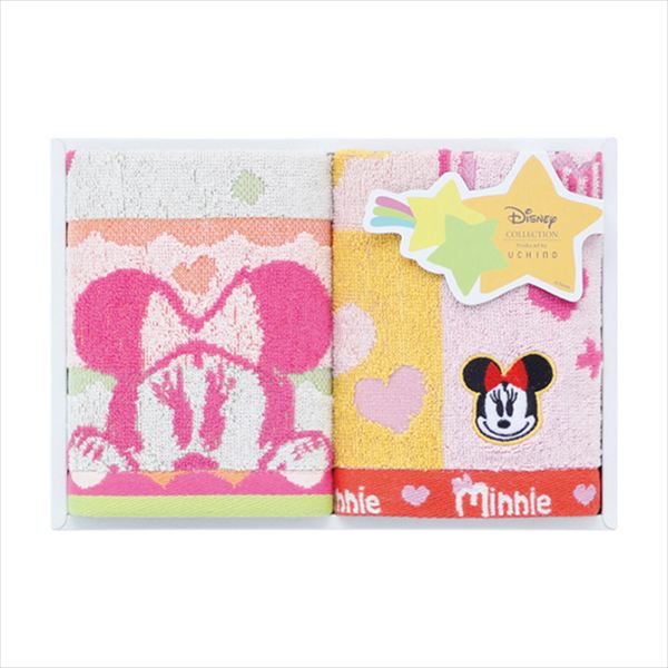 ディズニー ミニーマウス ゲストタオル2枚セット WG15879-P 内祝 内祝い お祝 御祝 記念品 出産内祝い プレゼント 快気祝い 粗供養 引出物