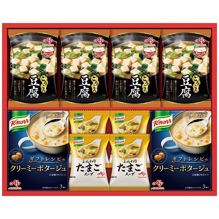 送料無料 味の素 具たっぷり味噌汁＆クノールスープギフト FDM-30D ※（注）沖縄・離島は配達不可 全国送料無料 お歳暮 ギフト 早割 御歳暮 2025 御見舞 お見舞い お取り寄せ グルメスイーツ