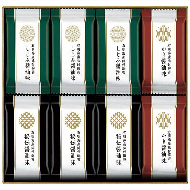 ■商品紹介：しじみとかきの旨みたっぷりの味付海苔と海苔屋秘伝の醤油だれで仕上げた3つの味わいを楽しめる詰合わせです。 ■商品内容：味付海苔(しじみ醤油味)(8切4枚)・味付海苔(秘伝醤油味)(8切4枚)各9袋・味付海苔(かき醤油味)(8切4枚)6袋 ■商品パッケージサイズ：33.7×5×30.7cm メーカー希望小売価格はメーカーカタログに基づいて掲載しています ■さまざまなギフトアイテムをご用意しております。 内祝　内祝い　お祝い返し　ウェディングギフト　ブライダルギフト　引き出物　引出物　結婚引き出物　結婚引出物　結婚内祝い　出産内祝い命名内祝い　入園内祝い　入学内祝い　卒園内祝い　卒業内祝い　就職内祝い　新築内祝い　引越し内祝い　快気内祝い　開店内祝い　二次会披露宴　お祝い　御祝　結婚式　結婚祝い　出産祝い　初節句　七五三　入園祝い　入学祝い　卒園祝い　卒業祝い　成人式　就職祝い　昇進祝い新築祝い　上棟祝い　引っ越し祝い　引越し祝い　開店祝い　退職祝い　快気祝い　全快祝い　初老祝い　還暦祝い　古稀祝い　喜寿祝い　傘寿祝い米寿祝い　卒寿祝い　白寿祝い　長寿祝い　金婚式　銀婚式　ダイヤモンド婚式　結婚記念日　ギフト　ギフトセット　セット　詰め合わせ　贈答品　お返しお礼　御礼　ごあいさつ　ご挨拶　御挨拶　プレゼント　お見舞い　お見舞御礼　お餞別　引越し　引越しご挨拶　記念日　誕生日　父の日　母の日　敬老の日記念品　卒業記念品　定年退職記念品　ゴルフコンペ　コンペ景品　景品　賞品　粗品　お香典返し　香典返し　志　満中陰志　弔事　会葬御礼　法要法要引き出物　法要引出物　法事　法事引き出物　法事引出物　忌明け　四十九日　七七日忌明け志　一周忌　三回忌　回忌法要　偲び草　粗供養　初盆供物　お供え　お中元　御中元　お歳暮　御歳暮　お年賀　御年賀　残暑見舞い　年始挨拶　ボーリング大会　景品　レミパン　ゼリー　スターバックス千疋屋　結婚式　そうめん　ローラアシュレイ　プリン　話題　ディズニー　カタログギフト　ティファール　ビタクラフト　ステンレスタンブラー　リラックマのし無料　メッセージカード無料　ラッピング無料 ギフトにぴったりのアイテムをご紹介！贈り物に悩んでいる方へ、心温まるギフトアイテムを取り揃えました。高品質な食品、ふわふわのタオル、美しい食器、そしてセンスあふれる雑貨まで、幅広いラインナップであなたの大切な人への思いを伝えます。 特徴 高品質：厳選された素材と丁寧な製造工程で作られた商品ばかり。どれも長く愛用いただけます。 多用途：どんなシーンでも使える万能アイテムが揃っています。誕生日、結婚祝い、新築祝いなど、さまざまな場面に最適です。 デザイン：シンプルで洗練されたデザインから、カラフルで個性的なものまで、多彩なバリエーションをご用意。 お手頃価格：高品質ながら手ごろな価格で、コストパフォーマンスも抜群。おすすめの用途とシーン 誕生日プレゼント：大切な人の特別な日を祝うために、実用的かつ心温まるギフトを。食品やタオルは、日常で役立つアイテムとして喜ばれます。 結婚祝い：新しい生活を始めるカップルに、美しい食器やおしゃれな雑貨を。幸せな家庭を築くお手伝いができます。 新築祝い：新しい家に引っ越した友人や家族へ、インテリアにぴったりの雑貨や実用的なタオルを。快適な生活をサポートします。 お返しギフト：感謝の気持ちを込めて、おしゃれで実用的なアイテムを。食品はもちろん、使い心地の良いタオルや美しい食器も喜ばれます。 季節の贈り物：お中元やお歳暮、季節の挨拶として、季節に合ったギフトを。夏には涼しげな雑貨、冬には温かみのあるタオルや食品が最適です。 贈る相手に合わせたおすすめ グルメな方へ：美味しい食品を贈れば、食卓が一層華やかに。特別な時間を演出します。 家庭的な方へ：ふわふわのタオルや使いやすい食器で、日常生活に彩りを。 オシャレな方へ：センスあふれる雑貨で、インテリアを一層魅力的に。 まとめ あなたの気持ちを込めたギフト選びをお手伝いします。どれも心を込めて選んだアイテムばかりです。大切な人への贈り物として、自信を持っておすすめします。 商品概要 [分類] 以下のような商品をお探しの方にオススメです。スイーツ スィーツ スウィーツ Sweets ケーキ お菓子 洋菓子 デザート おやつ 小腹対策 食品 食べ物 / チョコレートケーキ チョコレート ガトーショコラ チーズケーキ 生菓子 生ケーキ ベイクドチーズケーキ [評価・マスコミ] ランキング1位のおすすめ(お勧め オススメ) インスタ映え SNS 評判 今話題の人気商品 [サービス] 以下のサービスをご利用いだだけます。不可の場合あり。お取り寄せ 全国配送 全国発送 オーダー 注文 デリバリー 取寄せ 宅配 ネット通販 持ち運び可 / 送料無料 送料込み 無料ギフト対応 日持ち長い 長期保存 賞味期限が長い 名入れ 当日発送 お急ぎ便 即日配送 即日発送 翌日配送 翌日発送 前日に買う あす楽 明日楽 即納 翌日 あす着 明日届く 配送日指定可 冷凍保存可 冷凍保管 冷凍便 ギフトラッピング ギフト対応 予約 メッセージ付き 有料メッセージカード 有料お誕生日カード ホワイトデー当日お届け可能 [パッケージ] 　 以下のような包装でお届けします。詰め合わせ セット アソート 化粧箱入り ラッピング不要 個包装 小分け 手提げ袋（有償） 2重梱包 [デザイン] 以下のようなイメージをお求めの方におすすめです。お洒落 可愛い ゴージャス 高級感 プレミアム サプライズ感 美しい インパクト 面白い 珍しい 希少 驚き シンプル 上品 スタイリッシュ エレガント モダン [ご用途] 工夫次第で様々な用途でご利用いただけます。贈り物 プレゼント ギフト プチギフト 贈答品 お祝い 御祝い 退職祝い 内祝い 出産祝い 出産内祝い 入学祝い 卒業祝い ご褒美 手土産 お土産 お使い物 お返し お礼 ご挨拶 ご進物 お配り 配る ばらまき バレンタインデー バレンタインデイ ヴァレンタイン 友チョコ 義理チョコ 本命チョコ 逆チョコ バレンタインチョコ ホワイトデー ホワイトデイ ホワイトデーのお返し 七五三 ひな祭り こどもの日 ハロウィン クリスマス お中元 お年賀 ウインターギフト 御中元 御歳暮 サマーギフト 残暑見舞い お歳暮 母の日 父の日 敬老の日 敬老会記念品 敬老会 結婚祝い 結婚内祝い 結婚記念日 結婚式二次会 二次会のプチギフト 結婚披露宴の引き出物 引き菓子 ウエディングパーティー 成人祝い 長寿祝い 還暦祝い 古希祝い 古稀祝い 喜寿祝い 傘寿祝い 米寿祝い 卒寿祝い 白寿祝い 紀寿祝い 百寿祝い 成人式 セレモニー イベント 内祝い 快気祝い 快気内祝い 出産内祝い 出産祝い 記念日 お返し ご進物 御使い物 お礼 ご挨拶 御礼 ご祝儀 祝儀の品 お使い物 ノベルティー 粗品 景品 長寿 法事 法要 仏事 年忌法事 志 粗供養 供養返し 香典返し 満中陰志 御供え お供え 御供物 弔事 七五三 ひな祭り 入学祝い 卒業祝い 卒園祝い 退職祝い 入社祝い 成人式 成人式のお祝い 朝食 食事代わり ティータイム ブレイクタイム ホームパーティー クリスマスケーキ 誕生日プレゼント 誕生祝い バースデーケーキ 学校 会社 職場 法人 取引先 部活 イベント サークル 介護施設 [おすすめの方] 以下のような様々なお客様にお喜びいただいております。10代 20代 30代 40代 50代 60代 70代 80代 90代 100歳以上 お母さん お父さん ママ パパ 兄弟姉妹 彼氏 彼女 恋人 義理の母 叔父さん 親戚の お嬢さん 大家族 家族 赤ちゃん 祖父 祖母 叔父 叔母 孫 おじいちゃん おばあちゃん じいじ ばあば 夫 旦那 妻 奥様 お嫁さん 奥さん 親 両親 娘 同僚 友達 仲間 友人 親友 上司 部下 先輩 後輩 お世話になった方 恩師 先生 大人数 女友達 法人 女性 男性 大人 子ども 子供用 小学生 中学生 高校生 男の子 女の子 辛党 甘党 甘いものが苦手 高齢者 お年寄り [その他おすすめ] 以下のような商品に興味のある方にもオススメです。大量 大量購入 財布に優しい 大人数 業務用 大量スイーツ お試し コスパ良い /しじみとかきの旨みたっぷりの味付海苔と海苔屋秘伝の醤油だれで仕上げた3つの味わいを楽しめる詰合わせです。