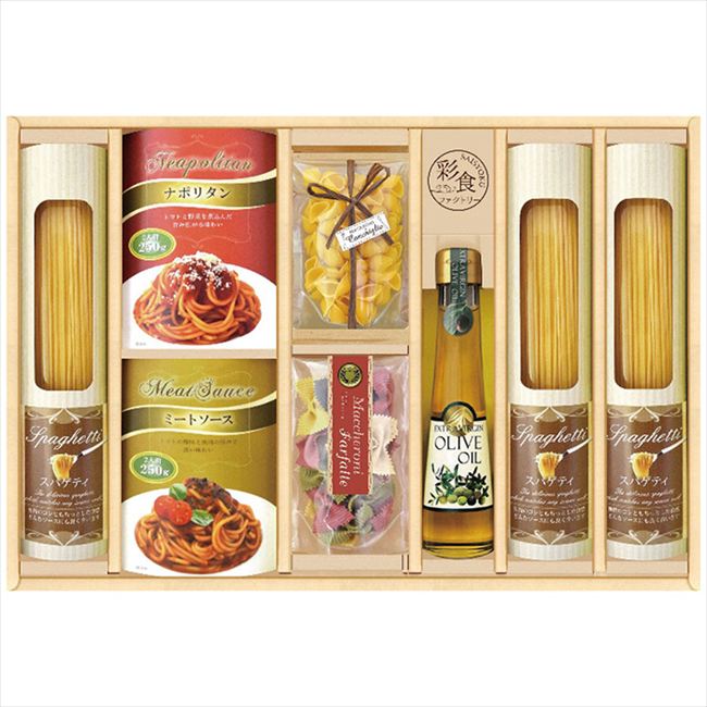 ■商品紹介：コシのある乾燥スパゲティと大容量2人前のパスタソースがセットになりました。簡単調理ですぐに食べられるお手軽パスタセットです。 ■商品内容：スパゲティ100g×3個・マカロニ(コンキリエ)70g・自然色パスタ(ファルファーレ)40g各1個・パスタソース(2人前)250g(ミートソース・ナポリタン各1袋)・エクストラバージンオリーブオイル100g×1本 ■商品パッケージサイズ：45.3×5.5×31.5cm メーカー希望小売価格はメーカーカタログに基づいて掲載しています ■さまざまなギフトアイテムをご用意しております。 内祝　内祝い　お祝い返し　ウェディングギフト　ブライダルギフト　引き出物　引出物　結婚引き出物　結婚引出物　結婚内祝い　出産内祝い命名内祝い　入園内祝い　入学内祝い　卒園内祝い　卒業内祝い　就職内祝い　新築内祝い　引越し内祝い　快気内祝い　開店内祝い　二次会披露宴　お祝い　御祝　結婚式　結婚祝い　出産祝い　初節句　七五三　入園祝い　入学祝い　卒園祝い　卒業祝い　成人式　就職祝い　昇進祝い新築祝い　上棟祝い　引っ越し祝い　引越し祝い　開店祝い　退職祝い　快気祝い　全快祝い　初老祝い　還暦祝い　古稀祝い　喜寿祝い　傘寿祝い米寿祝い　卒寿祝い　白寿祝い　長寿祝い　金婚式　銀婚式　ダイヤモンド婚式　結婚記念日　ギフト　ギフトセット　セット　詰め合わせ　贈答品　お返しお礼　御礼　ごあいさつ　ご挨拶　御挨拶　プレゼント　お見舞い　お見舞御礼　お餞別　引越し　引越しご挨拶　記念日　誕生日　父の日　母の日　敬老の日記念品　卒業記念品　定年退職記念品　ゴルフコンペ　コンペ景品　景品　賞品　粗品　お香典返し　香典返し　志　満中陰志　弔事　会葬御礼　法要法要引き出物　法要引出物　法事　法事引き出物　法事引出物　忌明け　四十九日　七七日忌明け志　一周忌　三回忌　回忌法要　偲び草　粗供養　初盆供物　お供え　お中元　御中元　お歳暮　御歳暮　お年賀　御年賀　残暑見舞い　年始挨拶　ボーリング大会　景品　レミパン　ゼリー　スターバックス千疋屋　結婚式　そうめん　ローラアシュレイ　プリン　話題　ディズニー　カタログギフト　ティファール　ビタクラフト　ステンレスタンブラー　リラックマのし無料　メッセージカード無料　ラッピング無料 ギフトにぴったりのアイテムをご紹介！贈り物に悩んでいる方へ、心温まるギフトアイテムを取り揃えました。高品質な食品、ふわふわのタオル、美しい食器、そしてセンスあふれる雑貨まで、幅広いラインナップであなたの大切な人への思いを伝えます。 特徴 高品質：厳選された素材と丁寧な製造工程で作られた商品ばかり。どれも長く愛用いただけます。 多用途：どんなシーンでも使える万能アイテムが揃っています。誕生日、結婚祝い、新築祝いなど、さまざまな場面に最適です。 デザイン：シンプルで洗練されたデザインから、カラフルで個性的なものまで、多彩なバリエーションをご用意。 お手頃価格：高品質ながら手ごろな価格で、コストパフォーマンスも抜群。おすすめの用途とシーン 誕生日プレゼント：大切な人の特別な日を祝うために、実用的かつ心温まるギフトを。食品やタオルは、日常で役立つアイテムとして喜ばれます。 結婚祝い：新しい生活を始めるカップルに、美しい食器やおしゃれな雑貨を。幸せな家庭を築くお手伝いができます。 新築祝い：新しい家に引っ越した友人や家族へ、インテリアにぴったりの雑貨や実用的なタオルを。快適な生活をサポートします。 お返しギフト：感謝の気持ちを込めて、おしゃれで実用的なアイテムを。食品はもちろん、使い心地の良いタオルや美しい食器も喜ばれます。 季節の贈り物：お中元やお歳暮、季節の挨拶として、季節に合ったギフトを。夏には涼しげな雑貨、冬には温かみのあるタオルや食品が最適です。 贈る相手に合わせたおすすめ グルメな方へ：美味しい食品を贈れば、食卓が一層華やかに。特別な時間を演出します。 家庭的な方へ：ふわふわのタオルや使いやすい食器で、日常生活に彩りを。 オシャレな方へ：センスあふれる雑貨で、インテリアを一層魅力的に。 まとめ あなたの気持ちを込めたギフト選びをお手伝いします。どれも心を込めて選んだアイテムばかりです。大切な人への贈り物として、自信を持っておすすめします。 商品概要 [分類] 以下のような商品をお探しの方にオススメです。スイーツ スィーツ スウィーツ Sweets ケーキ お菓子 洋菓子 デザート おやつ 小腹対策 食品 食べ物 / チョコレートケーキ チョコレート ガトーショコラ チーズケーキ 生菓子 生ケーキ ベイクドチーズケーキ [評価・マスコミ] ランキング1位のおすすめ(お勧め オススメ) インスタ映え SNS 評判 今話題の人気商品 [サービス] 以下のサービスをご利用いだだけます。不可の場合あり。お取り寄せ 全国配送 全国発送 オーダー 注文 デリバリー 取寄せ 宅配 ネット通販 持ち運び可 / 送料無料 送料込み 無料ギフト対応 日持ち長い 長期保存 賞味期限が長い 名入れ 当日発送 お急ぎ便 即日配送 即日発送 翌日配送 翌日発送 前日に買う あす楽 明日楽 即納 翌日 あす着 明日届く 配送日指定可 冷凍保存可 冷凍保管 冷凍便 ギフトラッピング ギフト対応 予約 メッセージ付き 有料メッセージカード 有料お誕生日カード ホワイトデー当日お届け可能 [パッケージ] 　 以下のような包装でお届けします。詰め合わせ セット アソート 化粧箱入り ラッピング不要 個包装 小分け 手提げ袋（有償） 2重梱包 [デザイン] 以下のようなイメージをお求めの方におすすめです。お洒落 可愛い ゴージャス 高級感 プレミアム サプライズ感 美しい インパクト 面白い 珍しい 希少 驚き シンプル 上品 スタイリッシュ エレガント モダン [ご用途] 工夫次第で様々な用途でご利用いただけます。贈り物 プレゼント ギフト プチギフト 贈答品 お祝い 御祝い 退職祝い 内祝い 出産祝い 出産内祝い 入学祝い 卒業祝い ご褒美 手土産 お土産 お使い物 お返し お礼 ご挨拶 ご進物 お配り 配る ばらまき バレンタインデー バレンタインデイ ヴァレンタイン 友チョコ 義理チョコ 本命チョコ 逆チョコ バレンタインチョコ ホワイトデー ホワイトデイ ホワイトデーのお返し 七五三 ひな祭り こどもの日 ハロウィン クリスマス お中元 お年賀 ウインターギフト 御中元 御歳暮 サマーギフト 残暑見舞い お歳暮 母の日 父の日 敬老の日 敬老会記念品 敬老会 結婚祝い 結婚内祝い 結婚記念日 結婚式二次会 二次会のプチギフト 結婚披露宴の引き出物 引き菓子 ウエディングパーティー 成人祝い 長寿祝い 還暦祝い 古希祝い 古稀祝い 喜寿祝い 傘寿祝い 米寿祝い 卒寿祝い 白寿祝い 紀寿祝い 百寿祝い 成人式 セレモニー イベント 内祝い 快気祝い 快気内祝い 出産内祝い 出産祝い 記念日 お返し ご進物 御使い物 お礼 ご挨拶 御礼 ご祝儀 祝儀の品 お使い物 ノベルティー 粗品 景品 長寿 法事 法要 仏事 年忌法事 志 粗供養 供養返し 香典返し 満中陰志 御供え お供え 御供物 弔事 七五三 ひな祭り 入学祝い 卒業祝い 卒園祝い 退職祝い 入社祝い 成人式 成人式のお祝い 朝食 食事代わり ティータイム ブレイクタイム ホームパーティー クリスマスケーキ 誕生日プレゼント 誕生祝い バースデーケーキ 学校 会社 職場 法人 取引先 部活 イベント サークル 介護施設 [おすすめの方] 以下のような様々なお客様にお喜びいただいております。10代 20代 30代 40代 50代 60代 70代 80代 90代 100歳以上 お母さん お父さん ママ パパ 兄弟姉妹 彼氏 彼女 恋人 義理の母 叔父さん 親戚の お嬢さん 大家族 家族 赤ちゃん 祖父 祖母 叔父 叔母 孫 おじいちゃん おばあちゃん じいじ ばあば 夫 旦那 妻 奥様 お嫁さん 奥さん 親 両親 娘 同僚 友達 仲間 友人 親友 上司 部下 先輩 後輩 お世話になった方 恩師 先生 大人数 女友達 法人 女性 男性 大人 子ども 子供用 小学生 中学生 高校生 男の子 女の子 辛党 甘党 甘いものが苦手 高齢者 お年寄り [その他おすすめ] 以下のような商品に興味のある方にもオススメです。大量 大量購入 財布に優しい 大人数 業務用 大量スイーツ お試し コスパ良い /コシのある乾燥スパゲティと大容量2人前のパスタソースがセットになりました。簡単調理ですぐに食べられるお手軽パスタセットです。
