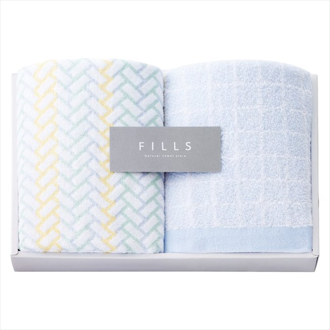 FILLS フェイスタオル2P カラーヘリンボーン・カーブタイル F-50102/4 内祝 内祝い お祝 御祝 記念品 出産内祝い プレゼント 快気祝い 粗供養 引出物
