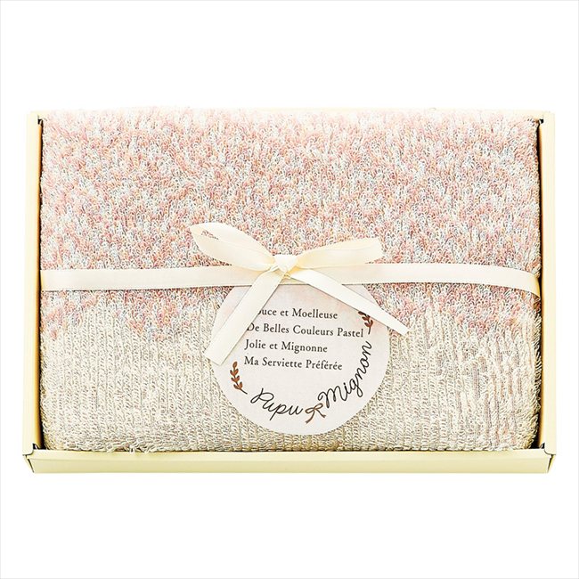 Pupu Mignon（ププ・ミニョン） フェイスタオル ピンク PM4310 PI/BL/GR/YE 内祝 内祝い お祝 御祝 記念品 出産内祝い プレゼント 快気祝い 粗供養 引出物