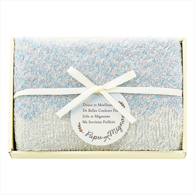 Pupu Mignon（ププ・ミニョン） フェイスタオル ブルー PM4310 PI/BL/GR/YE 内祝 内祝い お祝 御祝 記念品 出産内祝い プレゼント 快気祝い 粗供養 引出物