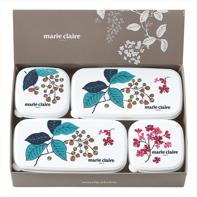 マリ・クレール フレンチライラック シール容器4点セット MC-670 内祝 内祝い お祝 御祝 記念品 出産内祝い プレゼント 快気祝い 粗供養 引出物