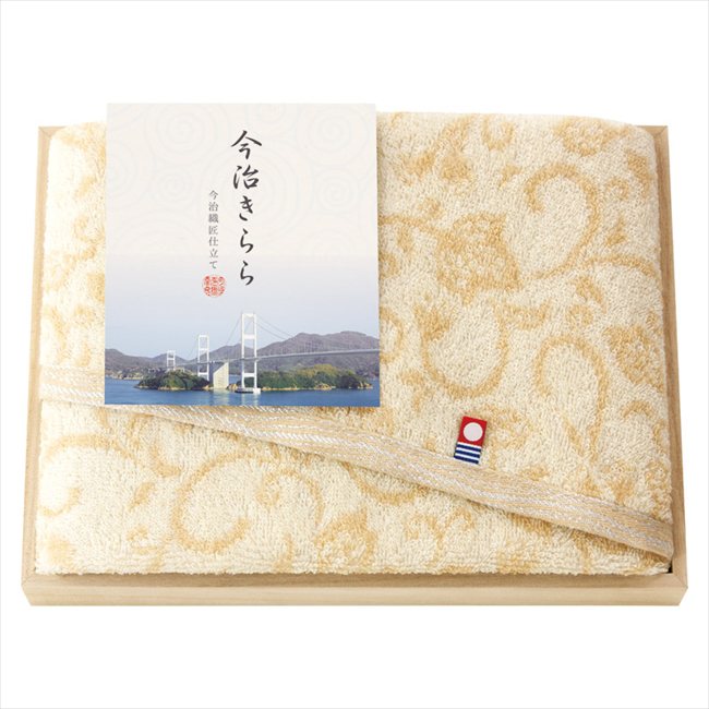 今治きらら 日本製 愛媛今治 木箱入フェイスタオル ベージュ 53016/5 内祝 内祝い お祝 御祝 記念品 出産内祝い プレゼント 快気祝い 粗供養 引出物