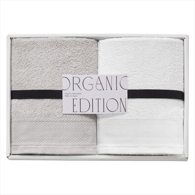 オーガニックエディション オーガニックコットン使用国産フェイスタオル2P OE1020/ 内祝 内祝い お祝 御祝 記念品 出産内祝い プレゼント 快気祝い 粗供養 引出物