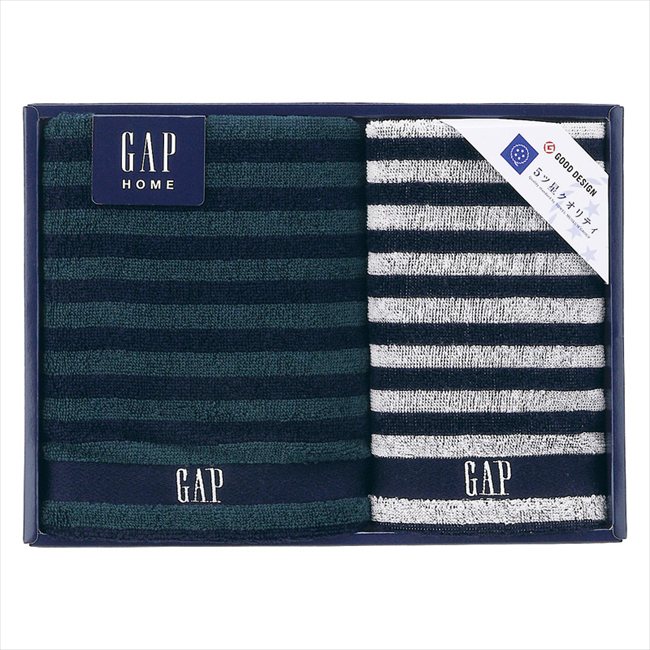 GAP HOME NEW ボーダーギフト フェイスタオル&ウォッシュタオル 54-3049200 内祝 内祝い お祝 御祝 記念品 出産内祝い プレゼント 快気祝い 粗供養 引出物