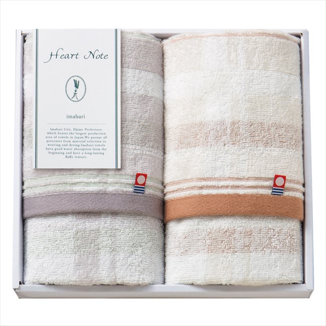 Heart Note フェイスタオル2P HN-0026 内祝 内祝い お祝 御祝 記念品 出産内祝い プレゼント 快気祝い 粗供養 引出物