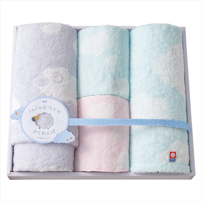 天使のふわもこ ふわふわひつじのかくれんぼ タオルセット FH-525 内祝 内祝い お祝 御祝 記念品 出産内祝い プレゼント 快気祝い 粗供養 引出物
