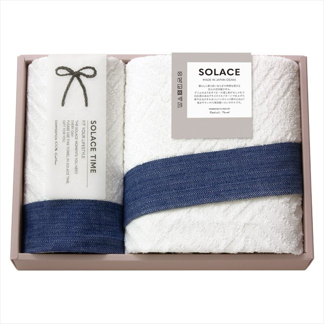 SOLACE（ソラス） 日本製 バスタオル&ハンドタオル 83030 内祝 内祝い お祝 御祝 記念品 出産内祝い プレゼント 快気祝い 粗供養 引出物