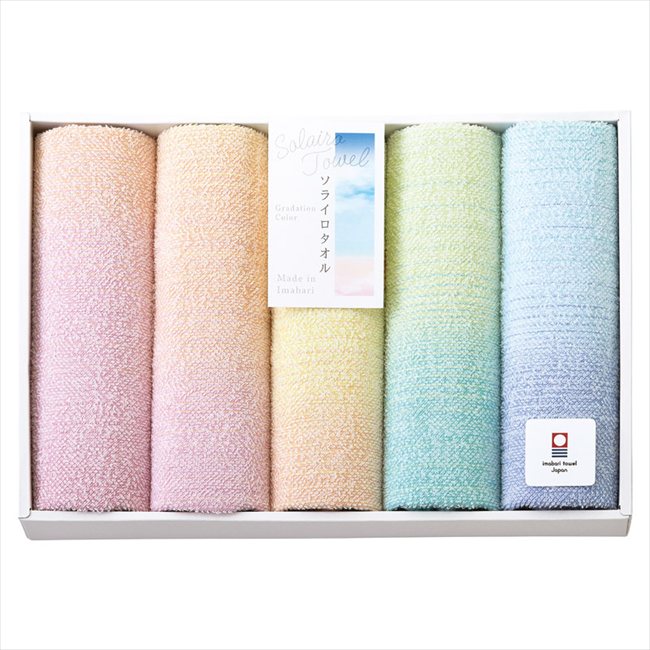 Solairo Towel （ソライロタオル） フェイスタオル5P SO5065 内祝 内祝い お祝 御祝 記念品 出産内祝い プレゼント 快気祝い 粗供養 引出物