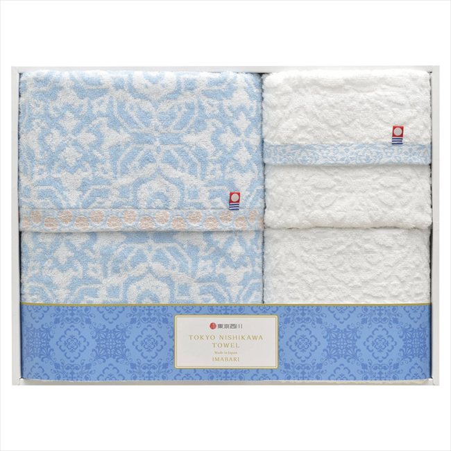nishikawa 今治製バスタオル&フェイスタオル2P TT89500505 内祝 内祝い お祝 御祝 記念品 出産内祝い プレゼント 快気祝い 粗供養 引出物