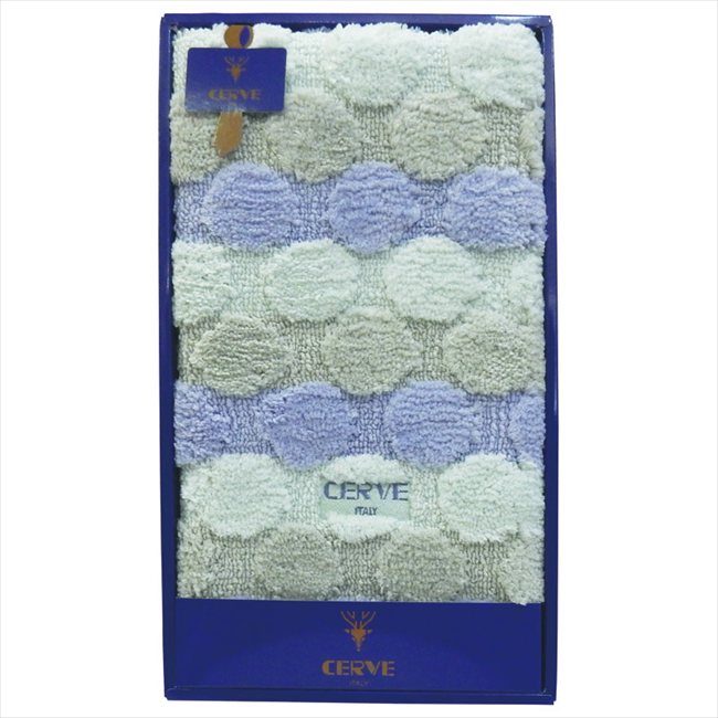 チェルベ ドット 大判バスマット ブルー 095841BL/34PU 内祝 内祝い お祝 御祝 記念品 出産内祝い プレゼント 快気祝い 粗供養 引出物