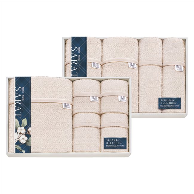 無漂白・無染色SARAT バスタオル3P&フェイスタオル6P SRT31000 内祝 内祝い お祝 御祝 記念品 出産内祝い プレゼント 快気祝い 粗供養 引出物