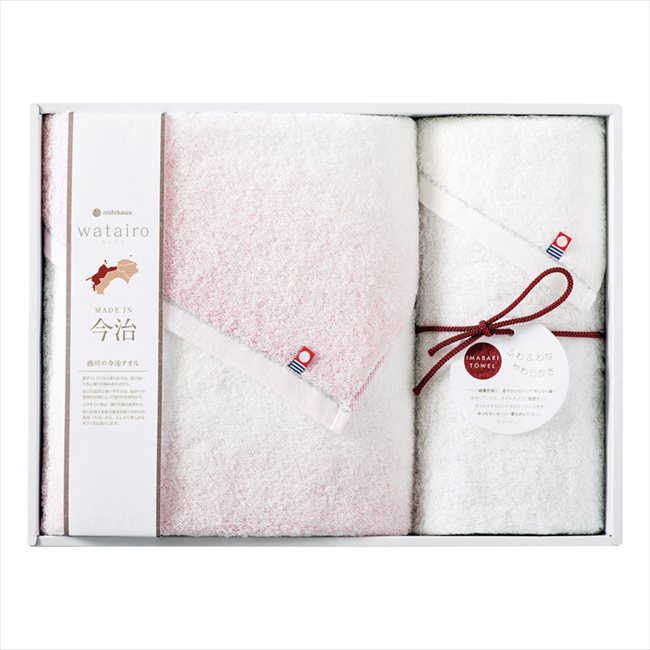 わたいろ nishikawa今治タオル バスタオル&フェイスタオル ピンク TBF4998211P/B 内祝 内祝い お祝 御祝 記念品 出産内祝い プレゼント 快気祝い 粗供養 引出物