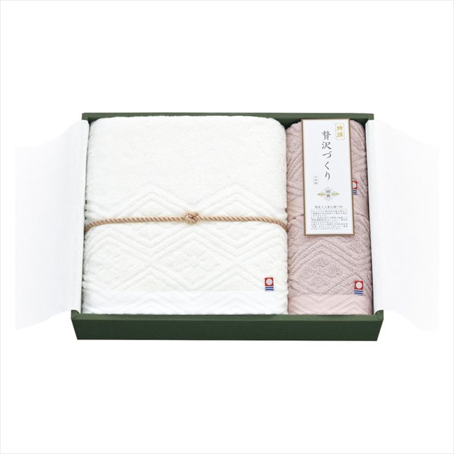 綿菱 菱つなぎ バスタオル&ウォッシュタオル2P WB10006 内祝 内祝い お祝 御祝 記念品 出産内祝い プレゼント 快気祝い 粗供養 引出物