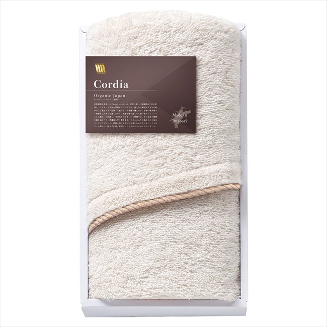 オーガニックジャパン Cordia フェイスタオル グレージュ SZH-1015 WH/GRG 内祝 内祝い お祝 御祝 記念品 出産内祝い プレゼント 快気祝い 粗供養 引出物