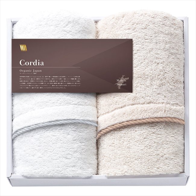 オーガニックジャパン Cordia フェイスタオル2P SZH-1025 内祝 内祝い お祝 御祝 記念品 出産内祝い プレゼント 快気祝い 粗供養 引出物