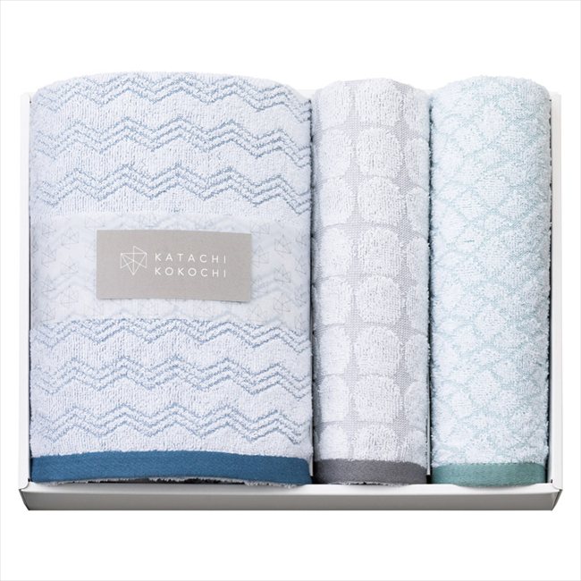 KATACHI KOKOCHI（カタチココチ） バスタオル&フェイスタオル2P K-20250 内祝 内祝い お祝 御祝 記念品 出産内祝い プレゼント 快気祝い 粗供養 引出物