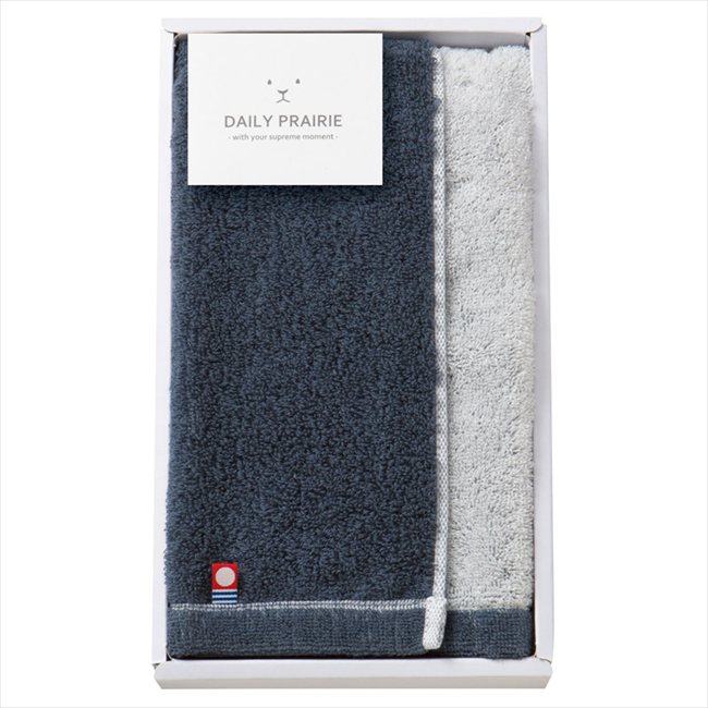 DAILY PRAIRIE リバーシブル フェイスタオル ブルー COREV-0125 RE/BL 内祝 内祝い お祝 御祝 記念品 出産内祝い プレゼント 快気祝い 粗供養 引出物