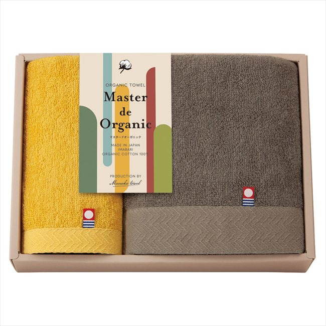 マスタードオーガニック 日本製 愛媛今治 オーガニックフェイスタオル&ハンドタオル 45030 内祝 内祝い お祝 御祝 記念品 出産内祝い プレゼント 快気祝い 粗供養 引出物
