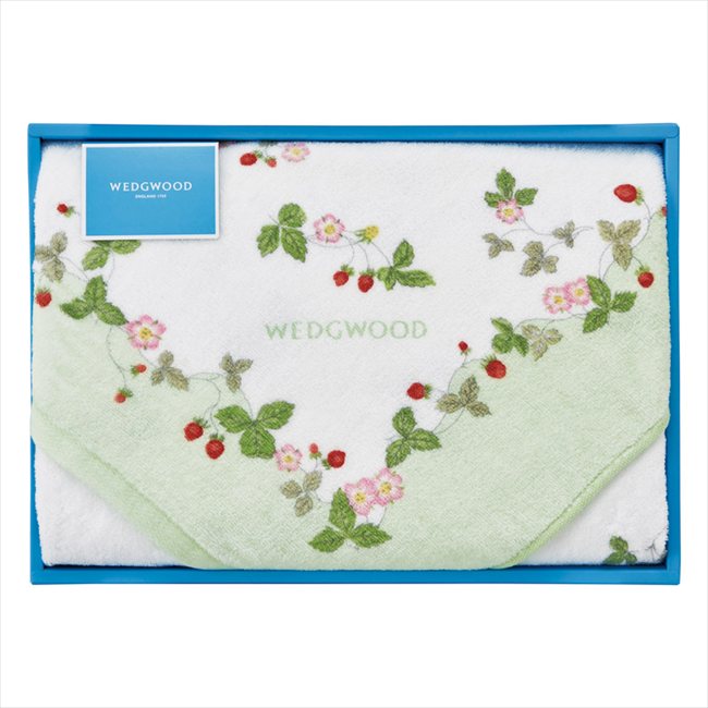 ウェッジウッド ワイルドストロベリー バスタオル グリーン TT84305656P/G 内祝 内祝い お祝 御祝 記念品 出産内祝い プレゼント 快気祝い 粗供養 引出物