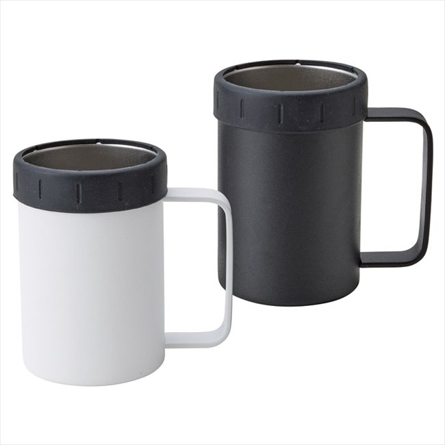 ■商品紹介：最後のひとくちまで冷たい!ハンドル付で持ちやすくなった缶ホルダー350mlの缶がそのまま入り、保冷効果により冷たさが持続します。缶の抜け落ち防止用のシリコンを外すと真空2層のマグとしてお使いいただけます。夏はアウトドアシーン、バ...