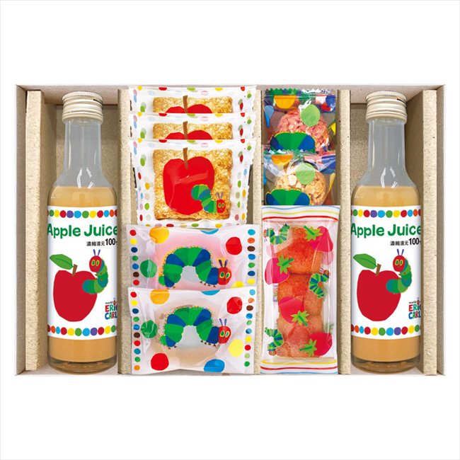 はらぺこあおむし アップルジュース&しっとりドーナツ スイーツセット SNZ-252 内祝 内祝い お祝 御祝 記念品 出産内祝い プレゼント 快気祝い 粗供養 引出物