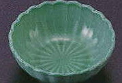 1-669-1E2.6寸菊型鉢 ヒワグリーン