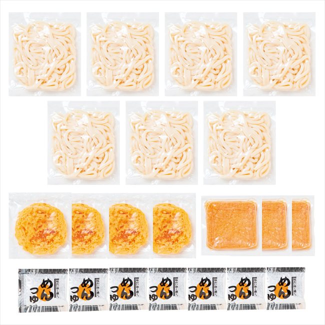 0 讃岐ゆでうどんきつね・天ぷら7食セット 5010-40c 内祝 内祝い お祝 御祝 記念品 出産内祝い プレゼント 快気祝い 粗供養 引出物